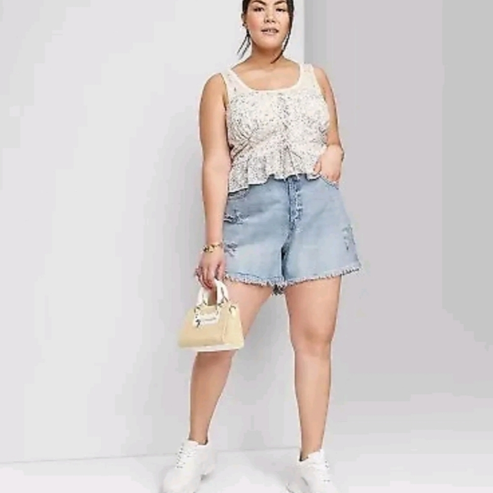 *Super High-Rise Cutoff Jean Shorts - Wild Fable Light Wash 17 3”